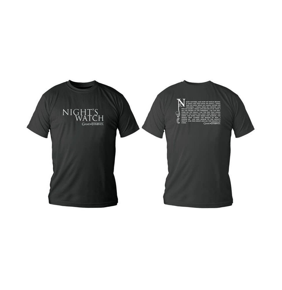 T-Shirt Game of Thrones Night's Watch Logo Homme Taille S