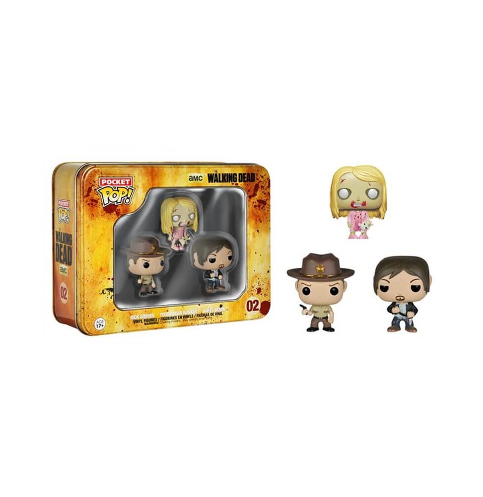 Pack 3 Figurines Walking Dead Pocket Pop 4cm