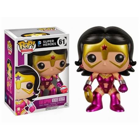 Figurine DC Heroes - Wonder Woman Star Saphir Metallic Exclu Pop 10cm