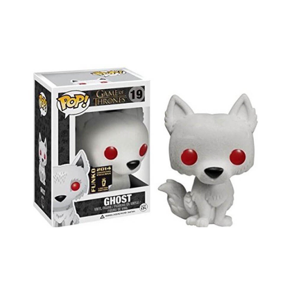 Figurine Game Of Thrones - WireWolf Ghost Flocked Exclu Pop 10cm