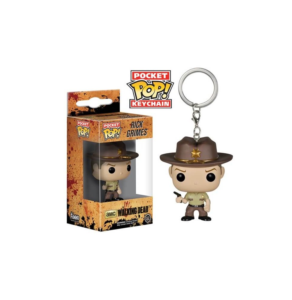 Porte clé Walking Dead - Rick Grimes Pocket Pop 4cm 