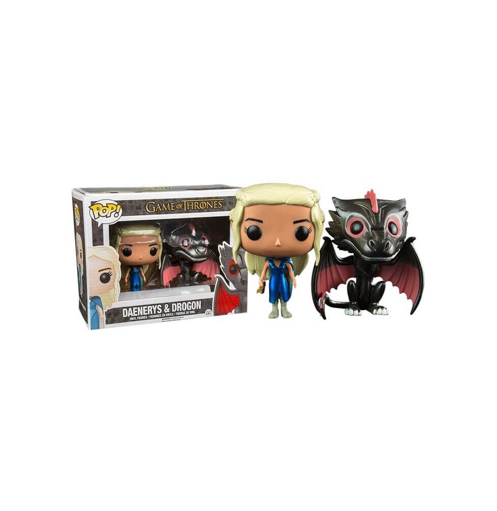 Figurine Game of Thrones - Daenerys & Drogon Metal Exclu Pop 10cm