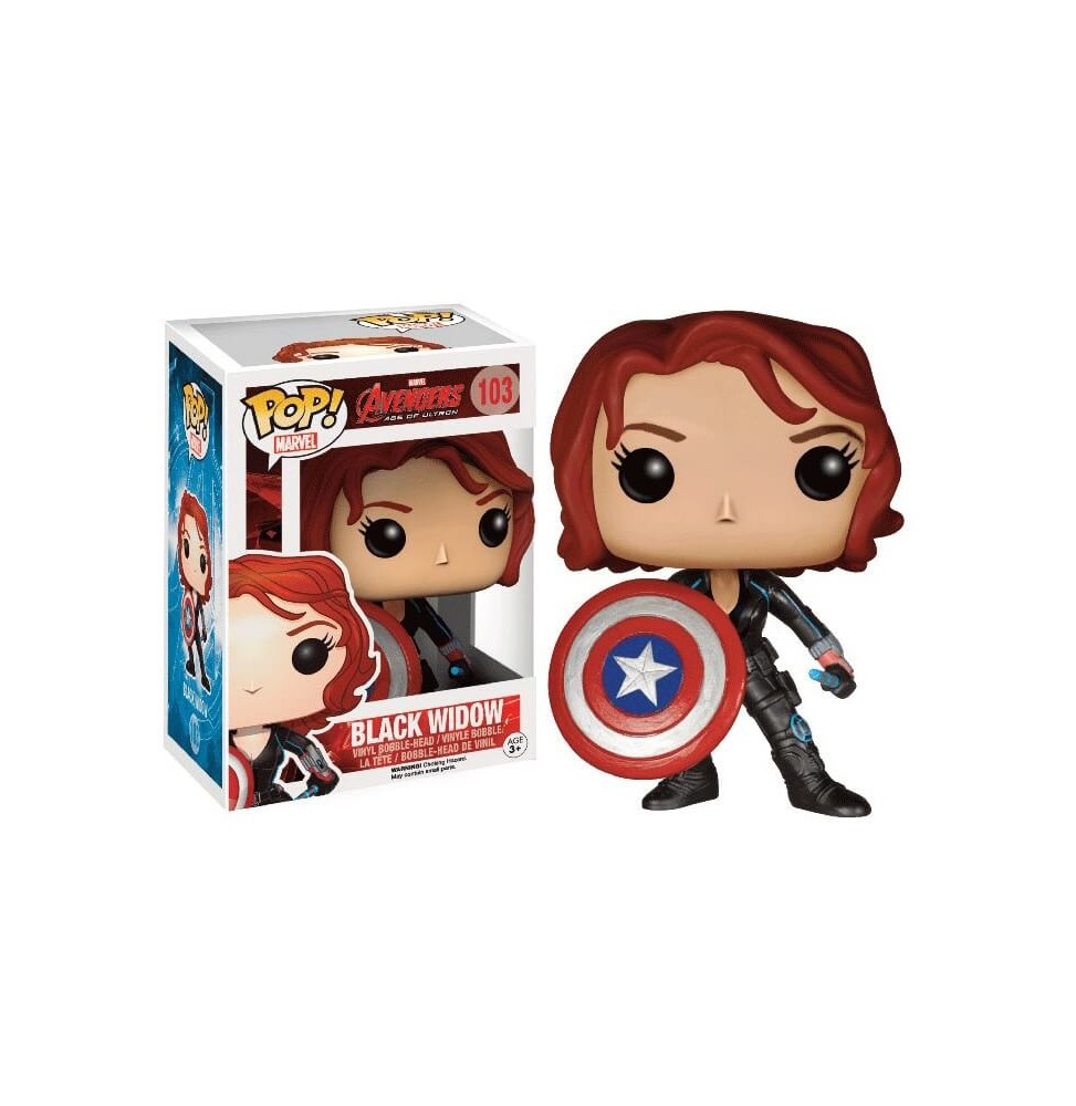 Figurine Marvel Avengers Age of Ultron - Black Widow Avec Bouclier Exclu Pop 10cm