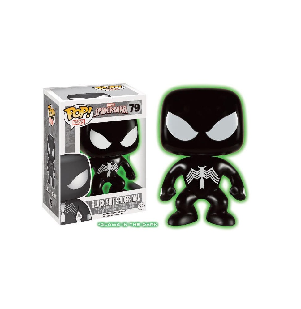 Figurine Marvel - Spider-Man Black suit Glow in the Dark Exclu Pop 10cm