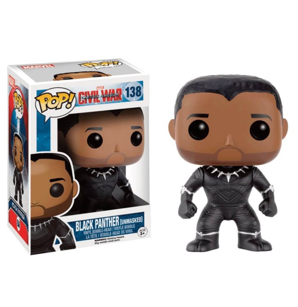 Figurine Marvel - Civil War - Black Panther Unmasked Exclu Pop 10cm