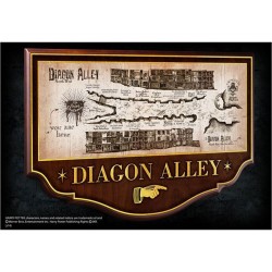 Réplique Harry Potter - Carte du chemin de traverse Diagon Alley avec cadre 43x28cm