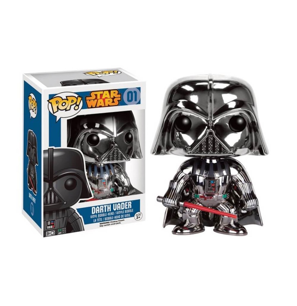 Figurine Star Wars - Darth Vader Chrome Exclu Pop 10cm