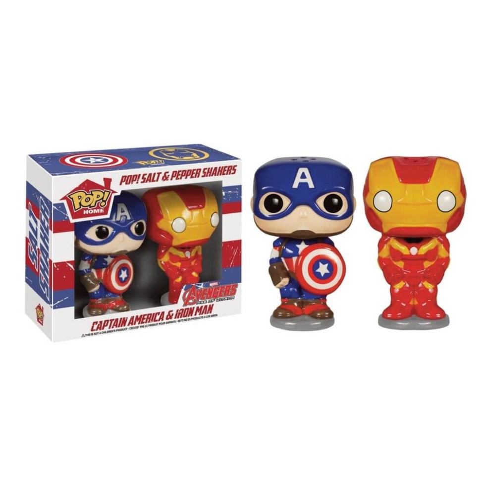 Salière et Poivrière Marvel - Captain America & Iron Man Pop