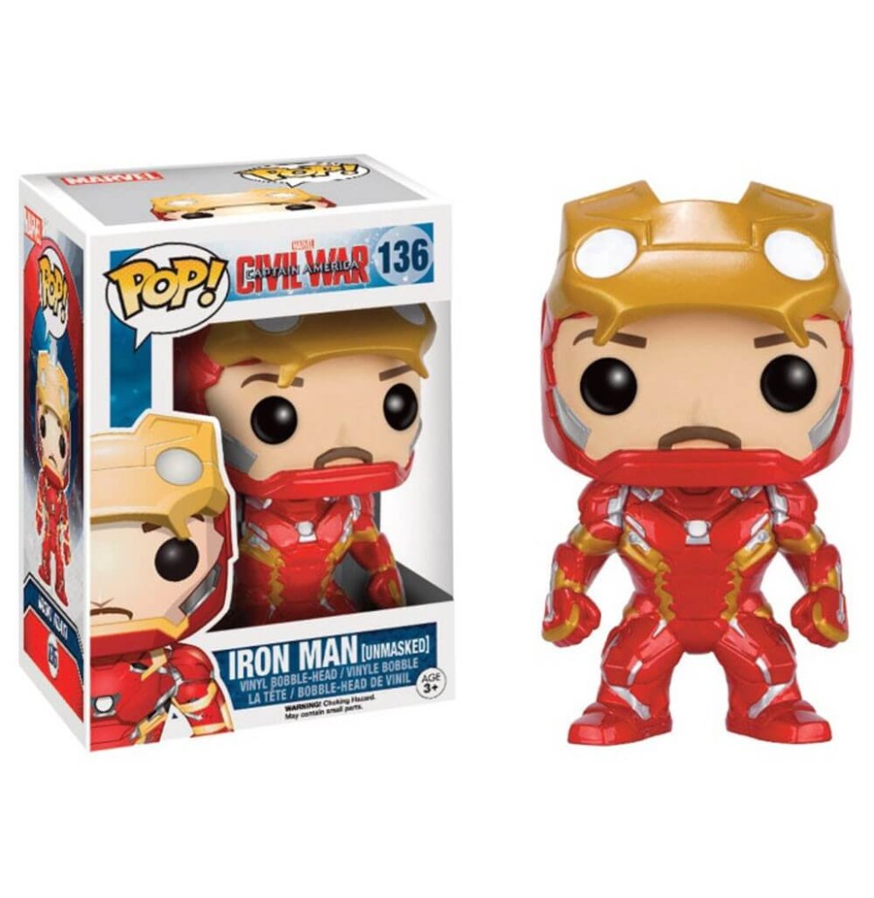 Figurine Marvel - Civil War - Iron Man Unmasked Pop 10cm