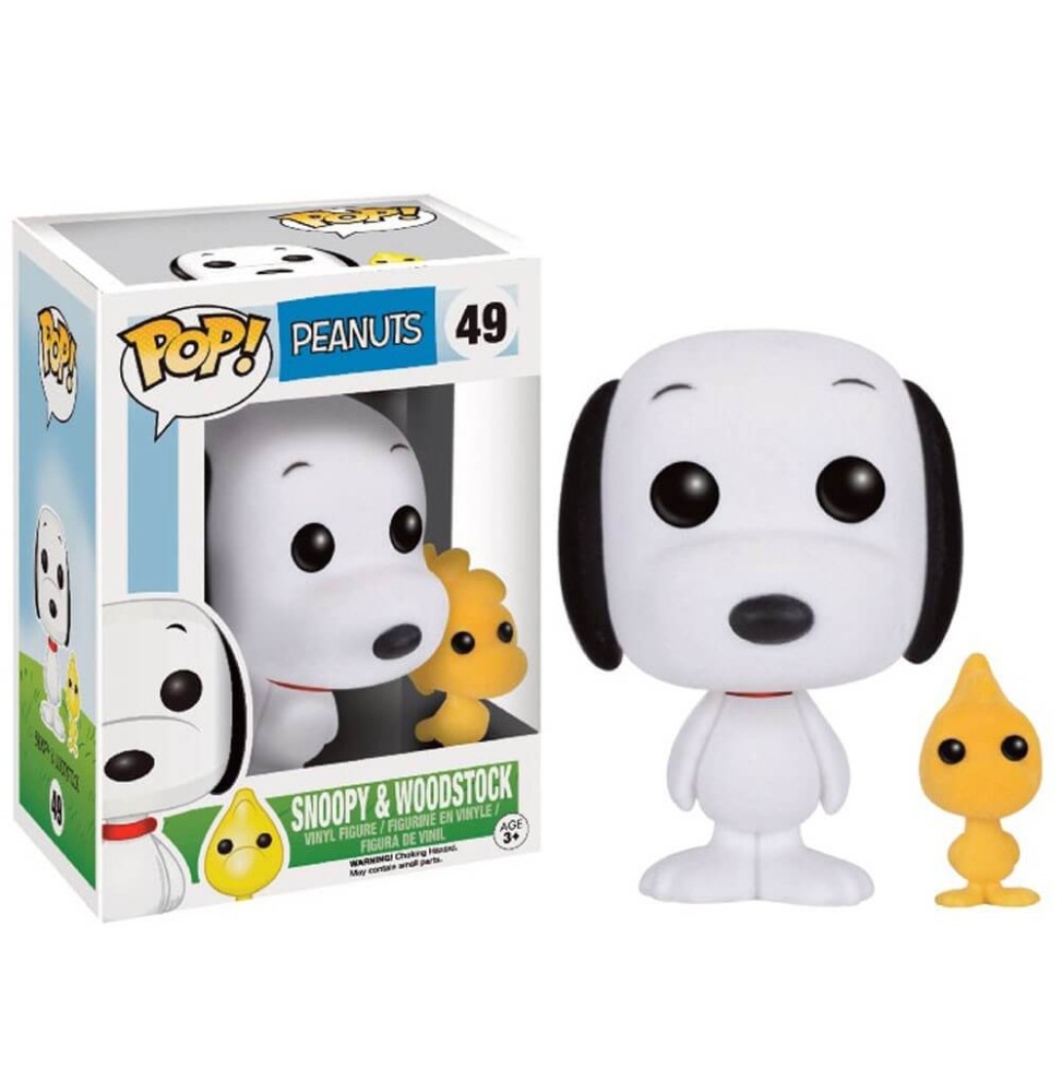 Figurine Snoopy Peanuts - Snoopy et Woodstock Flocked Exclu Pop 10cm