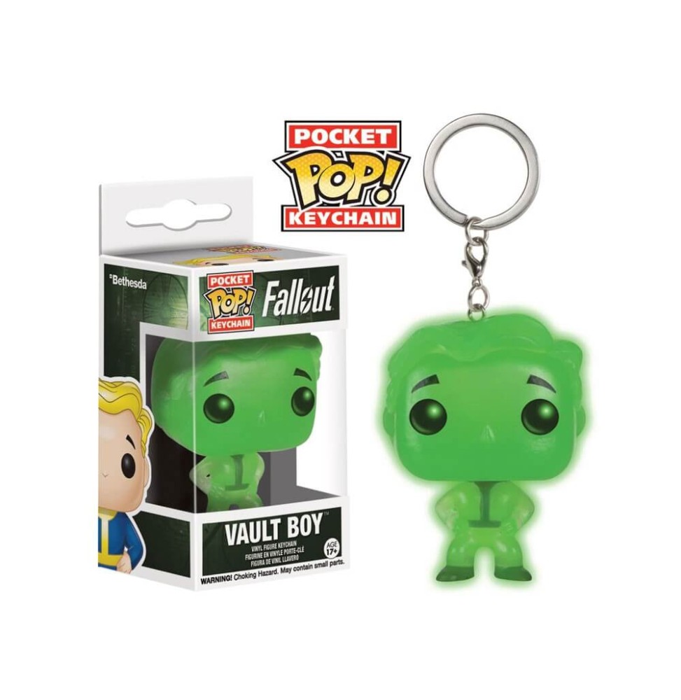 Porte Clé Fallout - Vault Boy Glow In The Dark Exclu Pocket Pop 4cm