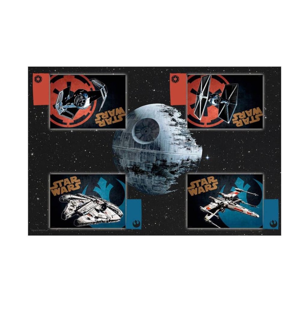 Nappe et 4 Sets de Table Star Wars - Vaisseaux avec Serviettes logos