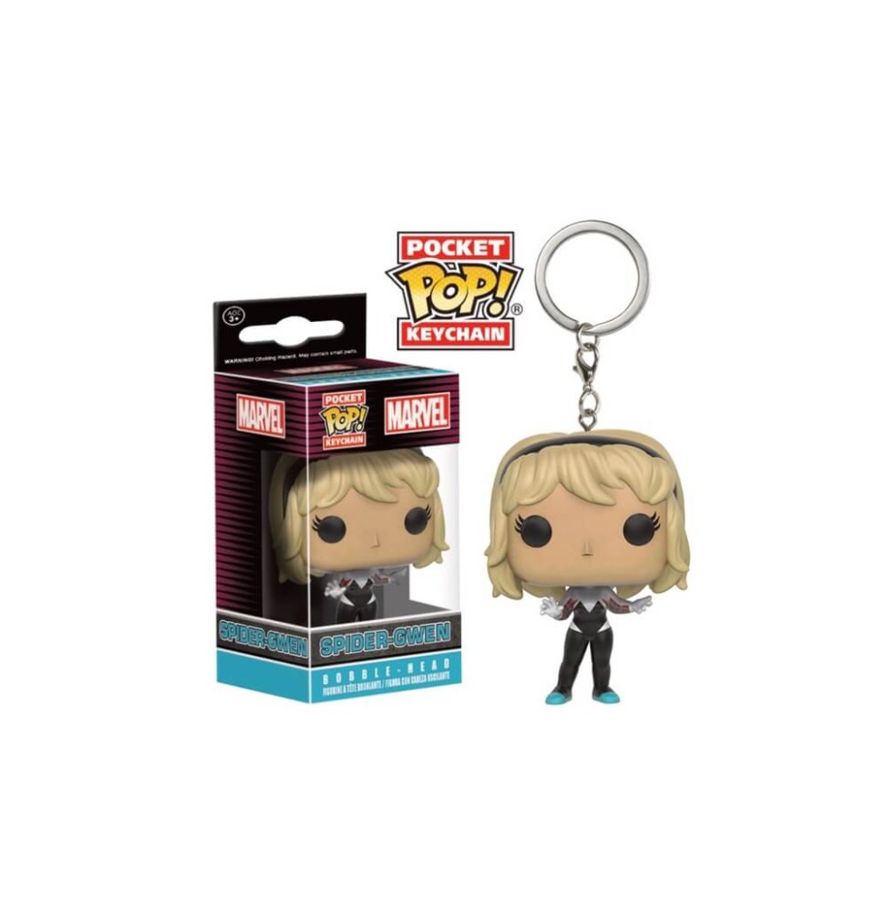 Porte Clé Marvel - Spider-Gwen Unmasked Exclu Pocket Pop 4cm