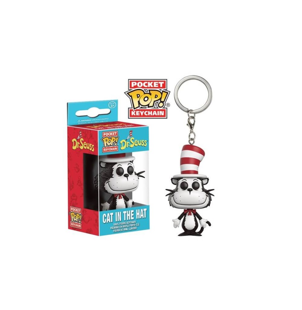 Porte Clé Dr Seuss - Cat In A Hat Pocket Pop 4cm