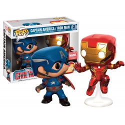 Figurine Captain America - Civil War - Pack Captain America et Iron Man Exclu Pop 10cm