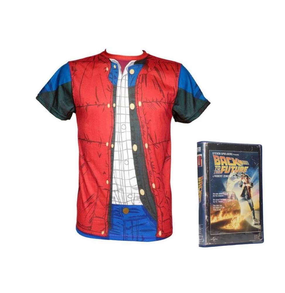 T-Shirt Retour Vers Le Futur - Marty Mcfly Full Print VHS Box Homme Taille XXL