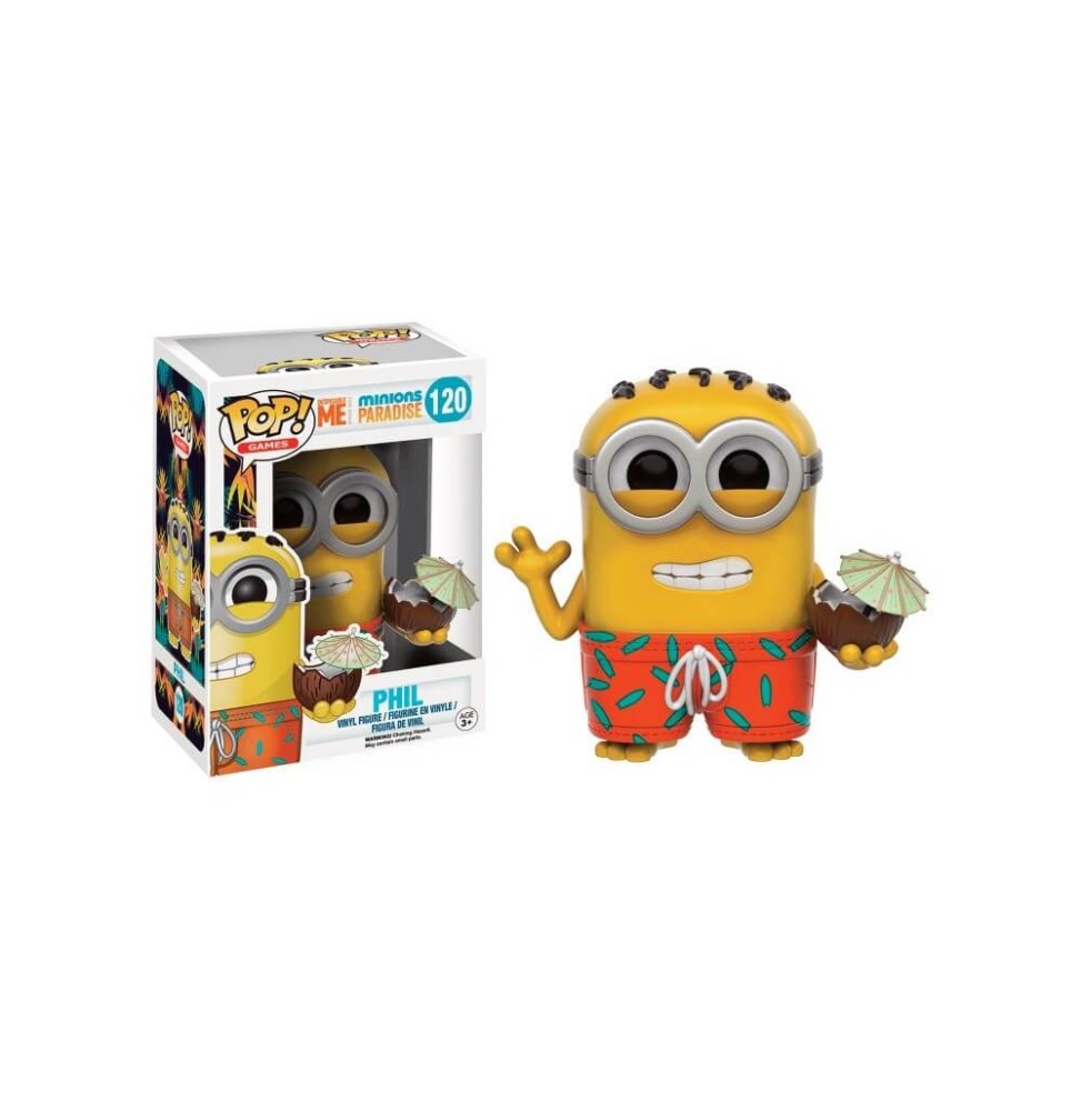 Figurine Moi Moche Et Mechant 2 - Phil Minion Paradise Pop 10cm