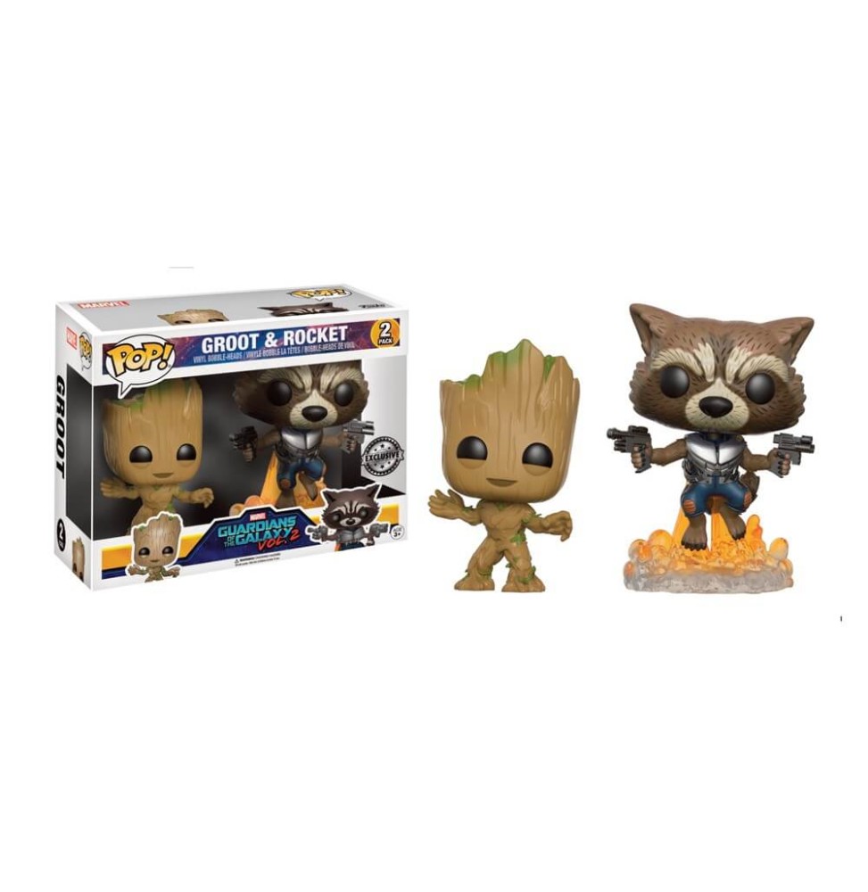 Figurine Guardians Of The Galaxy Vol 2 - 2-Pack Groot & Rocket Exclu Pop 10cm