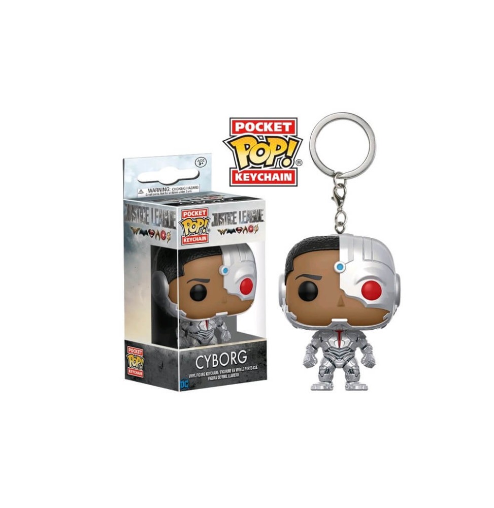 Porte Clé DC Comics Justice League Movie - Cyborg Pocket Pop 4cm