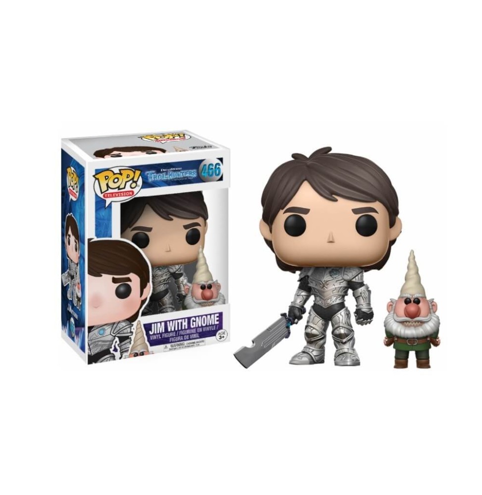 Figurine Trollhunters - Jim Armure Et Gnome Pop 10cm