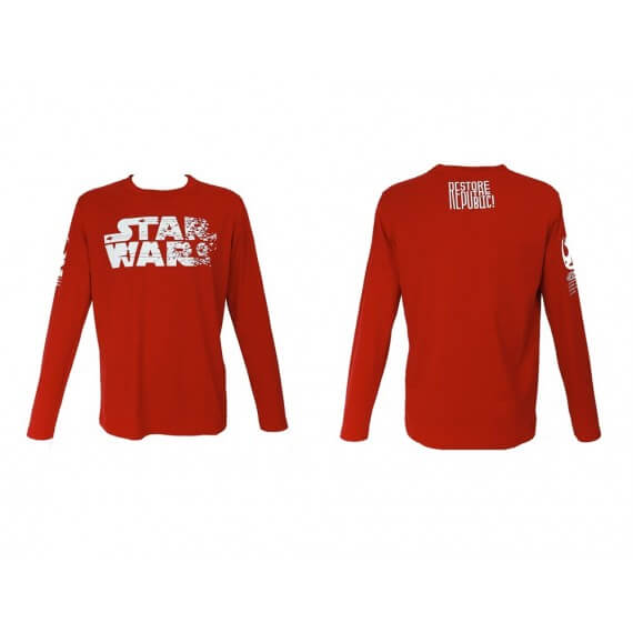 T-Shirt Star Wars Les Derniers Jedi - Restore The Republic Manche Longue Rouge Homme Taille XXL