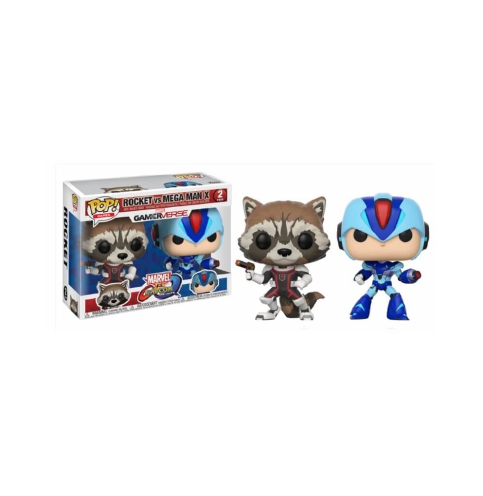 Figurine Marvel VS Capcom - 2-Pack Rocket Racoon VS Megaman X Pop 10cm 