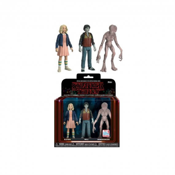 Figurine Stranger Things - 3-Pack Eleven Blond Will Upside Demogorgon Exclu 10cm