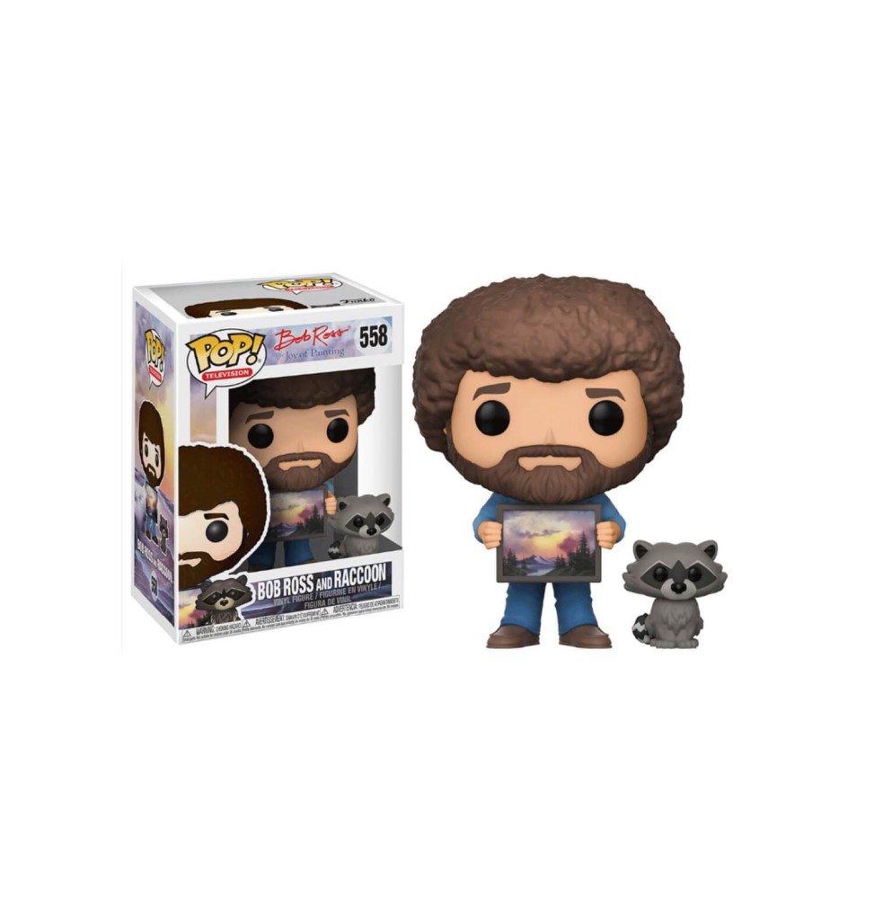 Figurine Bob Ross - Bob Ross With Raccoon Pop 10cm