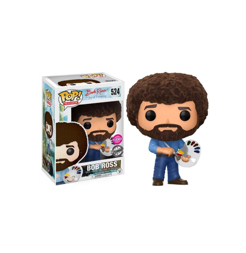 Figurine Bob Ross - Bob Ross Flocked Exclu Pop 10cm