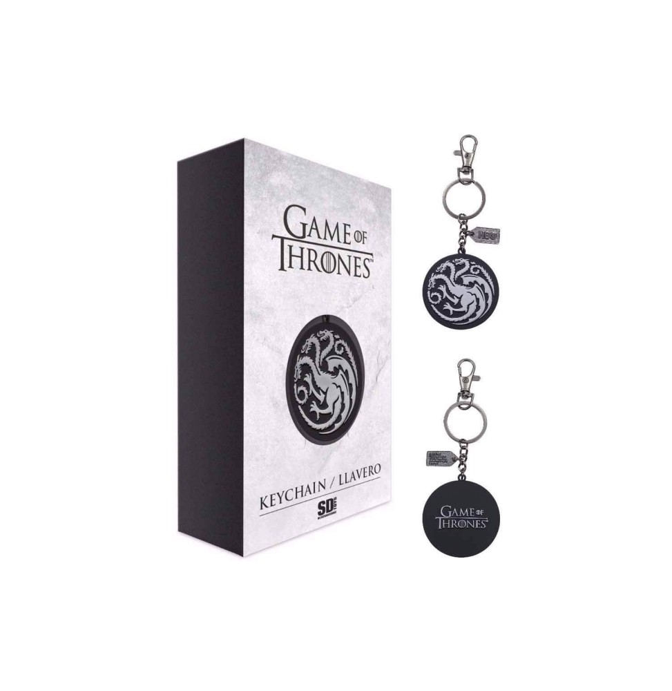 Porte Cle Game Of Thrones - Targaryen Logo Argent Metal