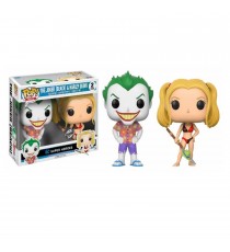 Figurine DC - 2-Pack Exclu Joker & Harley Quinn Beach Pop 10cm
