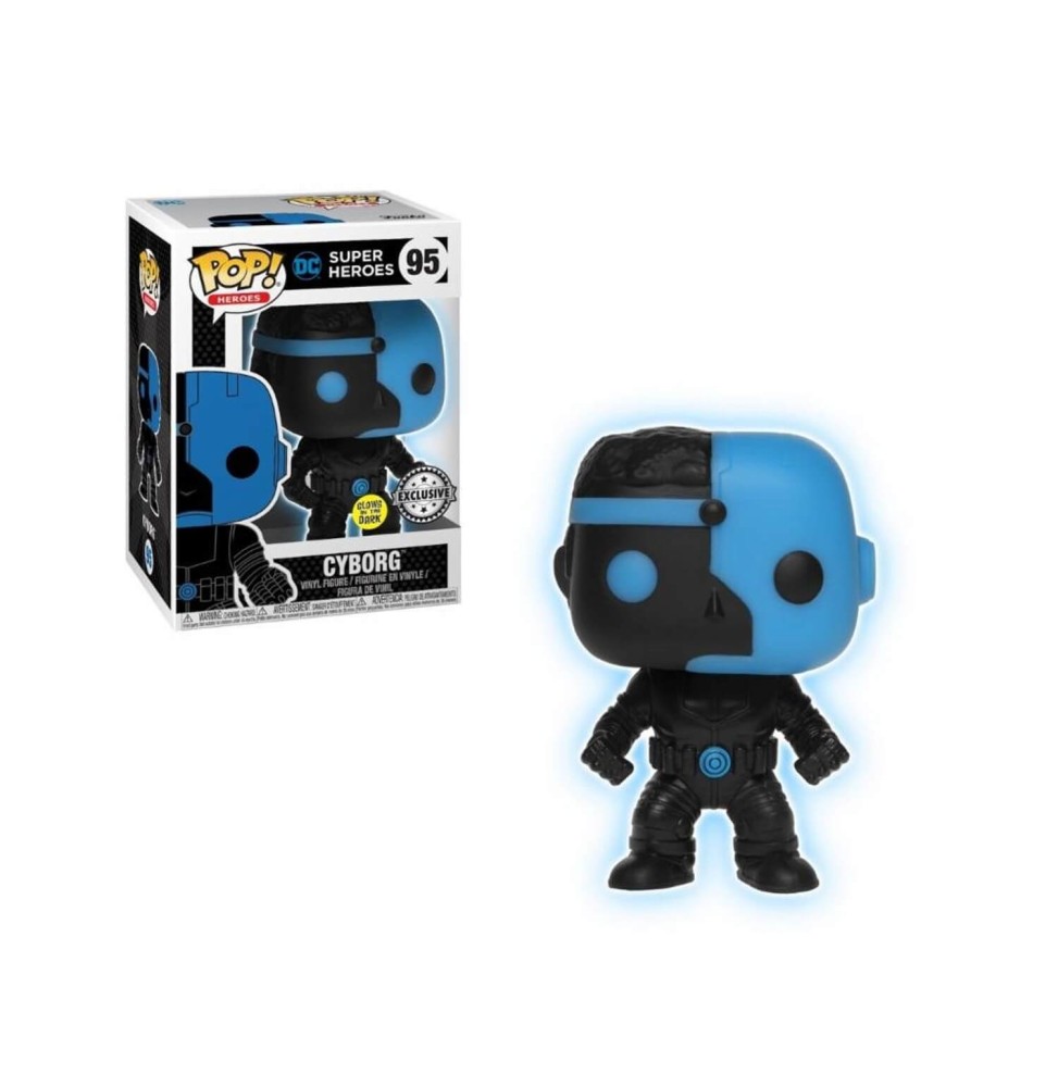 Figurine DC Comics - Cyborg Glow In The Dark Justice League Silhouette Exclu Pop 10cm