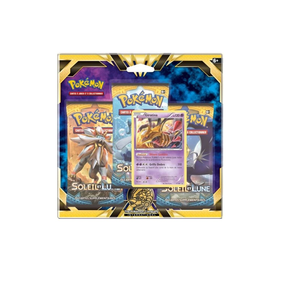 Pokemon - Pack 3 Booster Lune et Soleil + Carte Promo Giratina