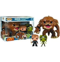 Boite Abimée - Figurine Star Wars - Rancor, Luke et Oola Pack de 3 Pop Limited Edition 10cm