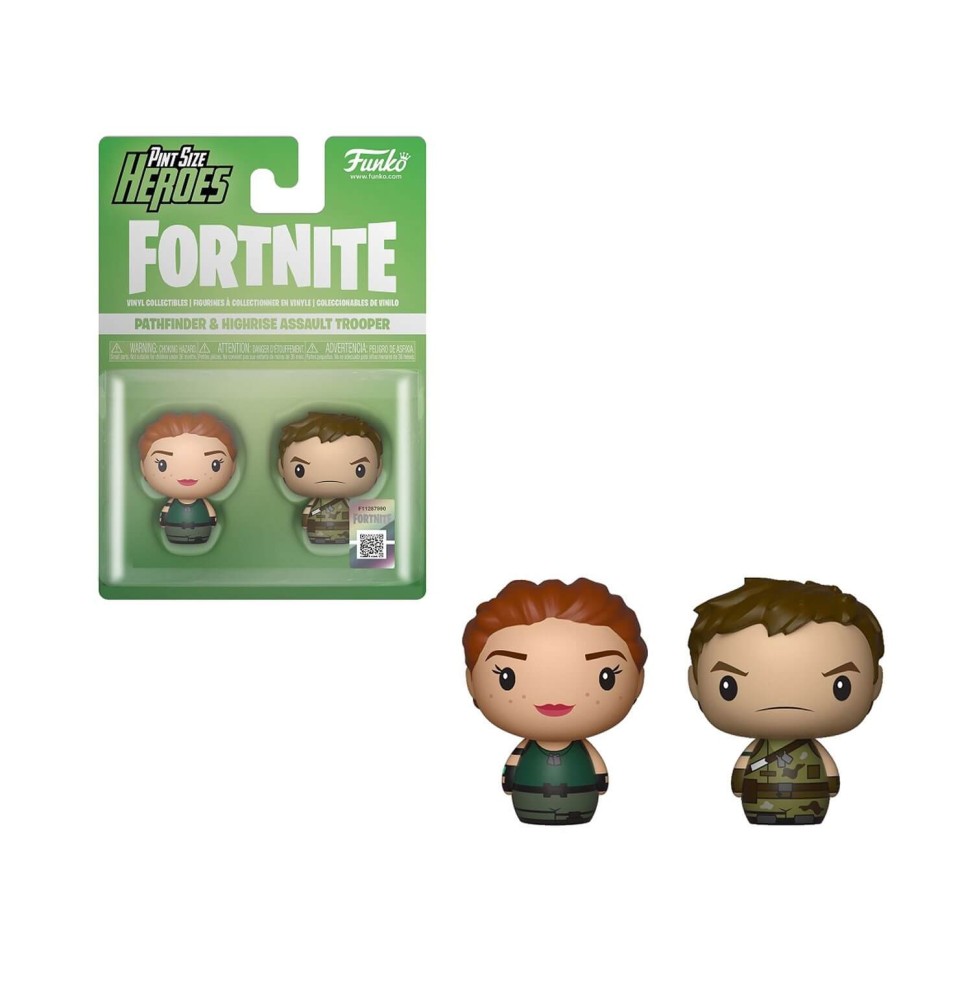 Figurine Fortnite - 2 Pack Pathfinder & Highrise Assault Trooper Pint Size Heroes 4cm