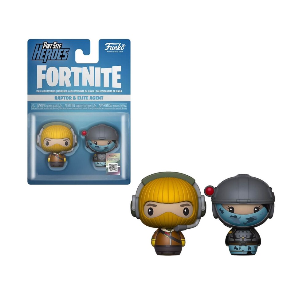 Figurine Fortnite - 2 Pack Raptor & Elite Agent Pint Size Heroes 4cm