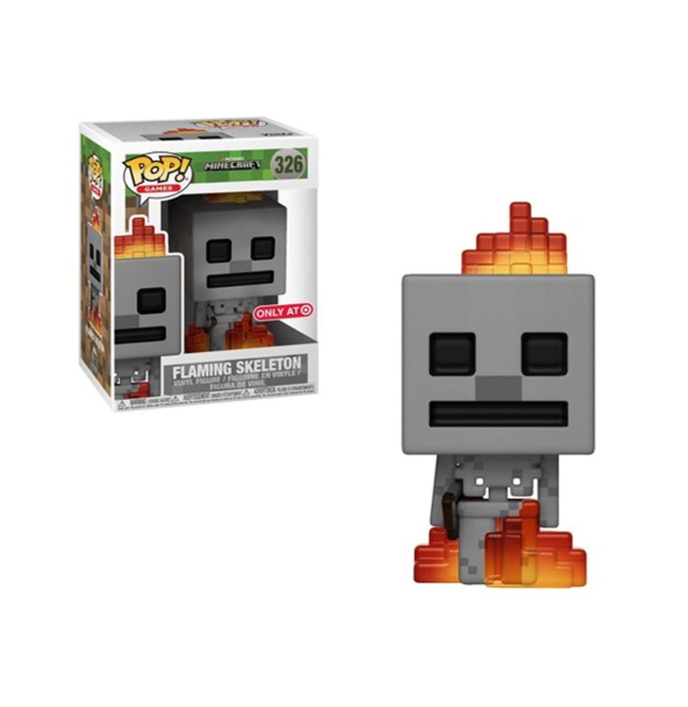 Figurine Minecraft - Skeleton In Fire Exclu Pop 10cm