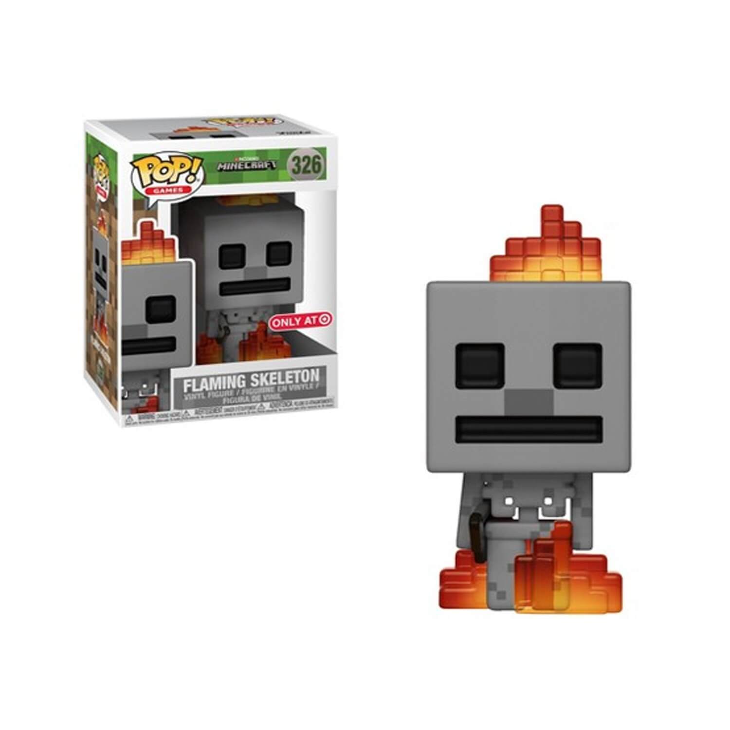 Figurine Minecraft - Skeleton In Fire Exclu Pop 10cm - Funko