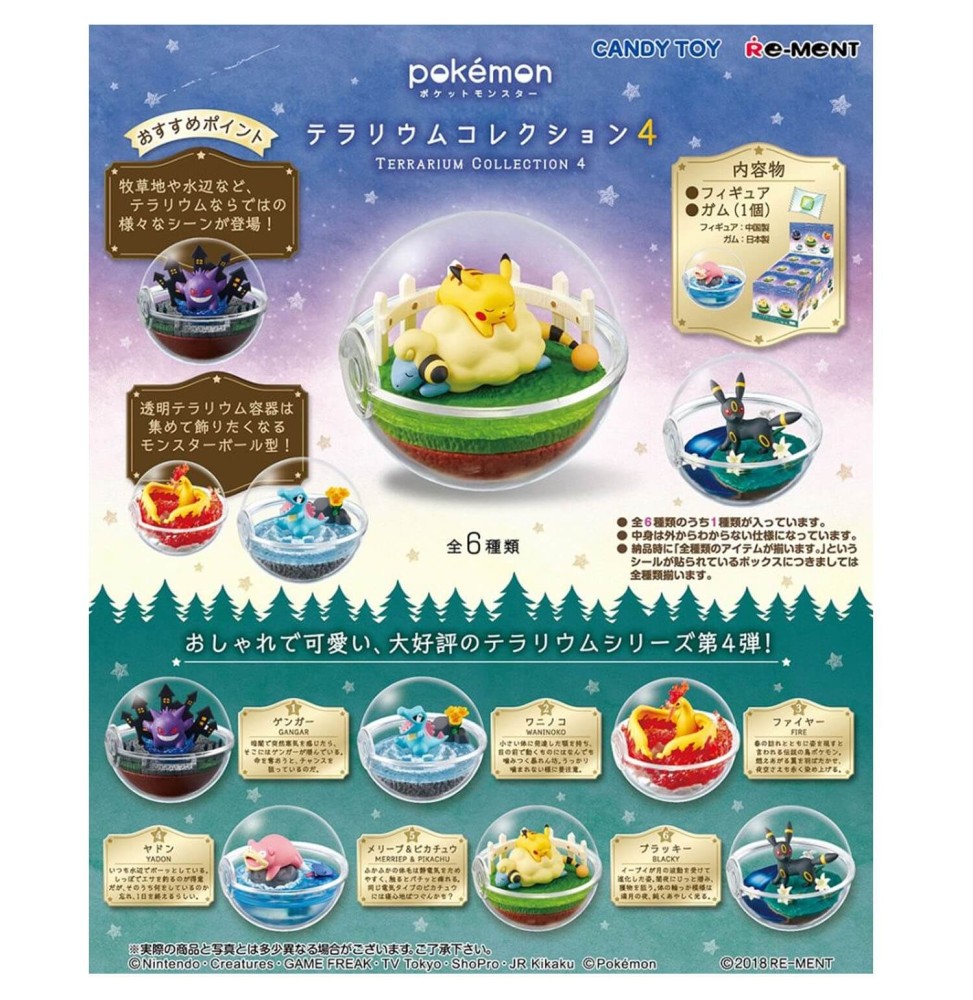 Set De 6 Figurine Pokemon Pokeball Terrarium Serie 4