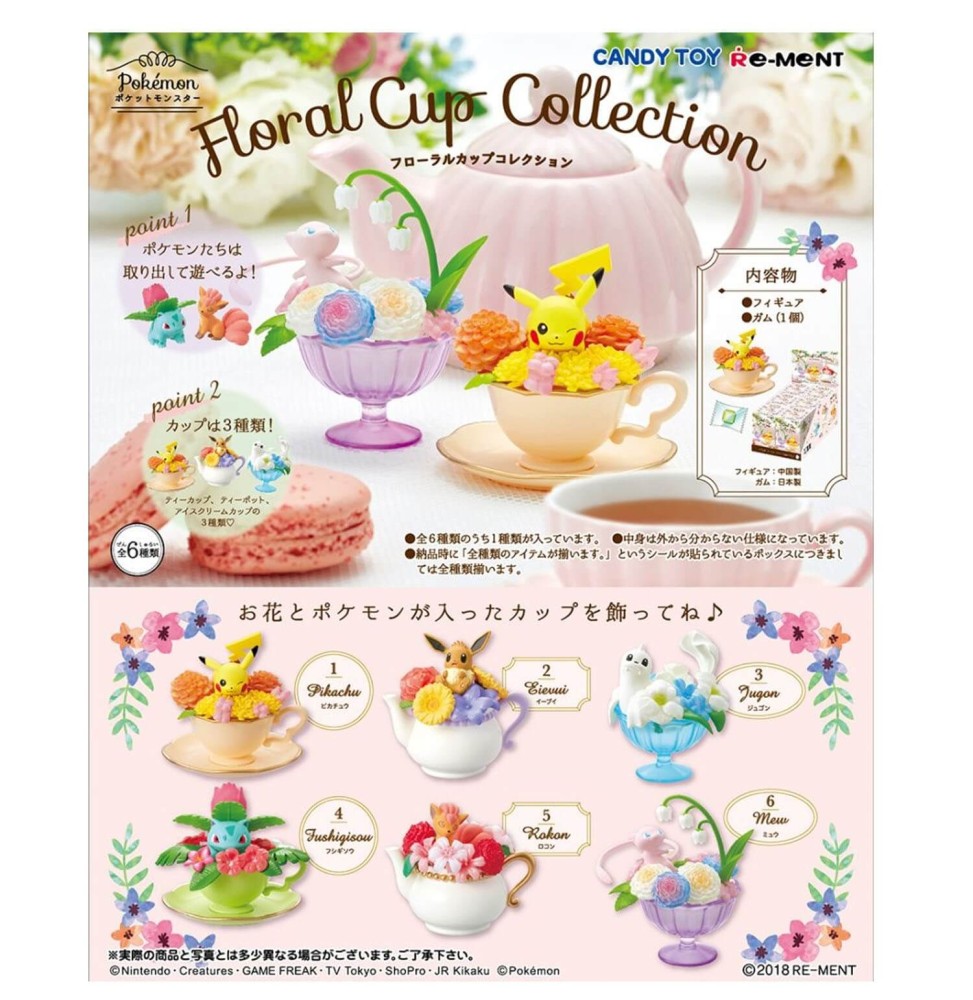 Set De 6 Figurines Pokemon Floral Cup Collection