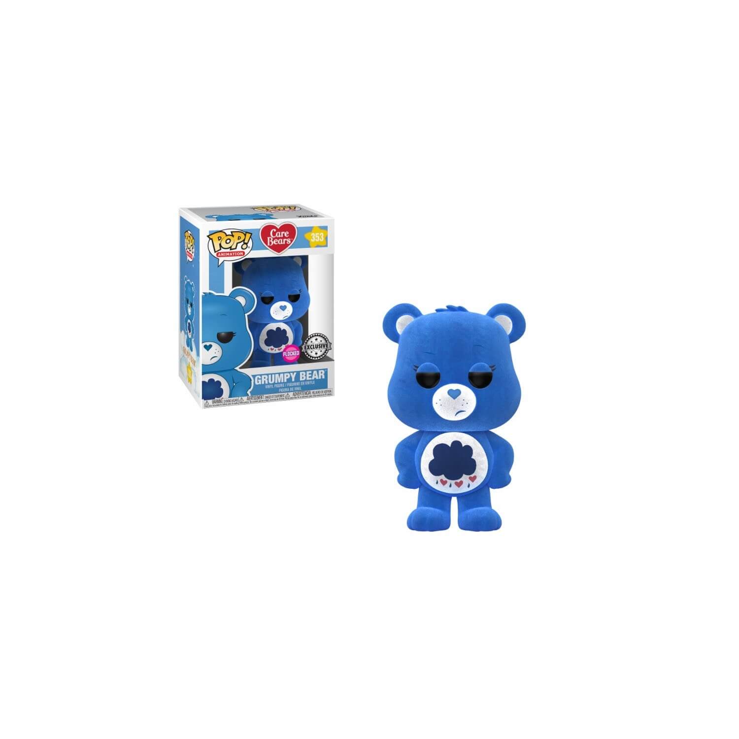 Figurine Bisounours - Grumpy Bear Flocked Exclu Pop 10cm - Funko