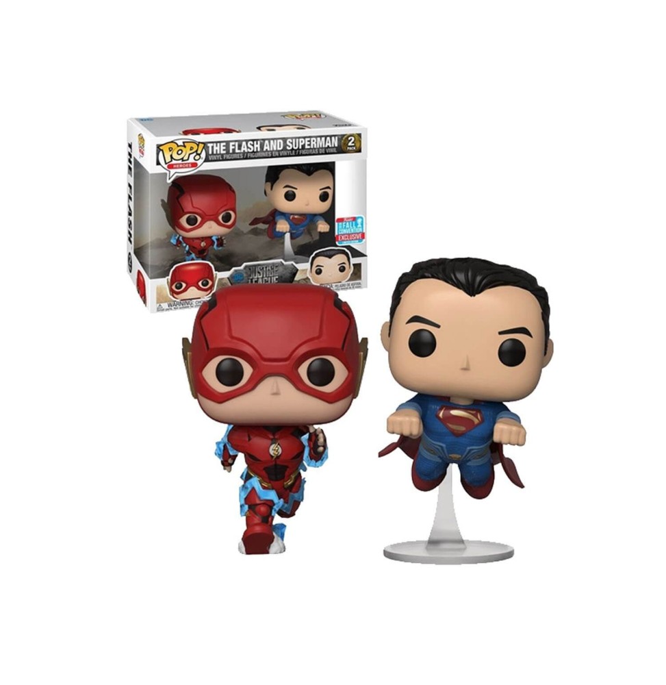 Figurine DC Justice League - 2-Pack Flash & Superman Exclu Pop 10cm