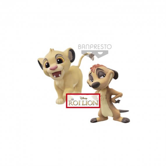 Figurine Disney - Roi Lion Simba & Timon Fluffy Puffy 7cm