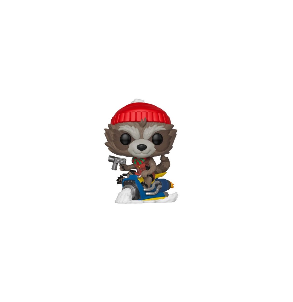 Figurine Marvel Holiday - Rocket On Snowbike Pop 10cm