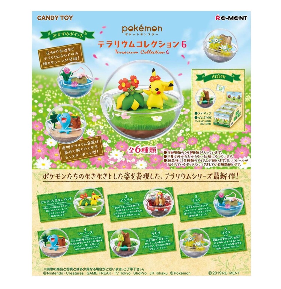 Set De 6 Figurine Pokemon Pokeball Terrarium Serie 6