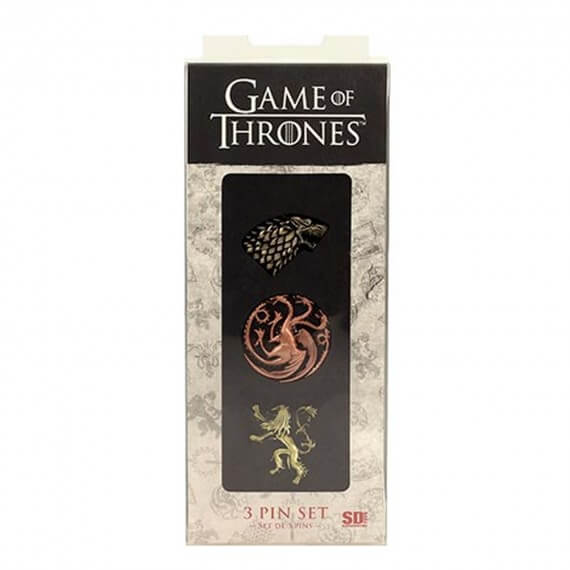 Set de 3 Pins Game Of Thrones - Stark Targaryen Lannister