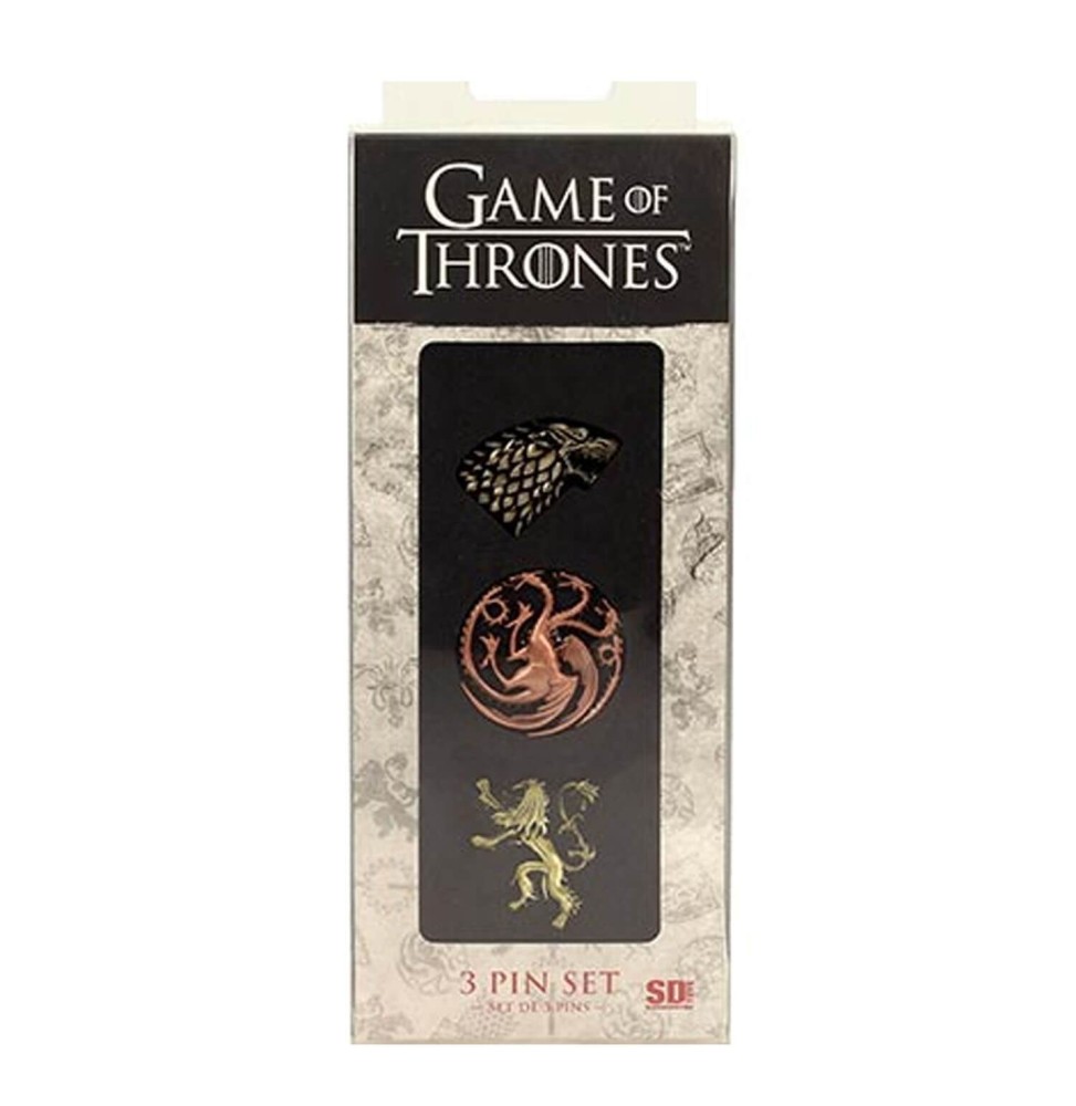 Set de 3 Pins Game Of Thrones - Stark Targaryen Lannister