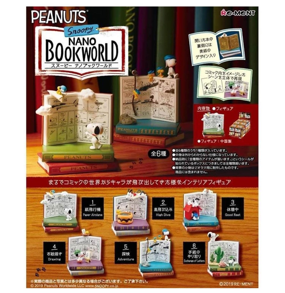 Set De 6 Boites Snoopy - Nano Book World 5cm