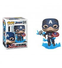 Figurine Marvel Avengers Endgame - Captain America W/Broken Shield&Mjolnir Pop 10cm