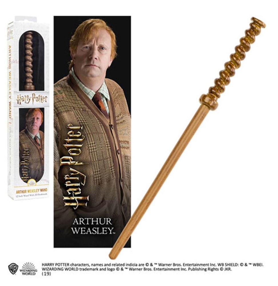 Replique Harry Potter - Baguette Magique Arthur Weasley avec marque-page 3D 30 cm